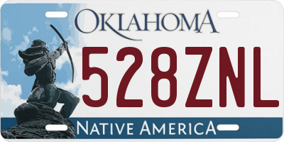 OK license plate 528ZNL