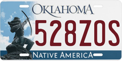 OK license plate 528ZOS