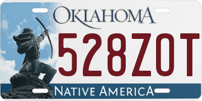 OK license plate 528ZOT