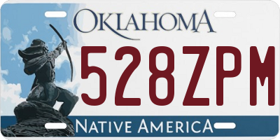 OK license plate 528ZPM