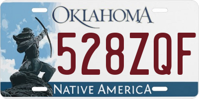 OK license plate 528ZQF