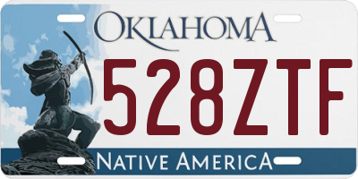 OK license plate 528ZTF