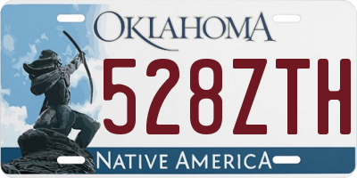 OK license plate 528ZTH