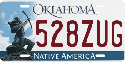 OK license plate 528ZUG