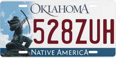 OK license plate 528ZUH