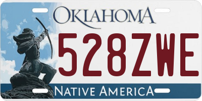 OK license plate 528ZWE