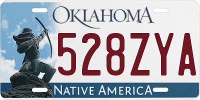 OK license plate 528ZYA