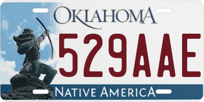 OK license plate 529AAE