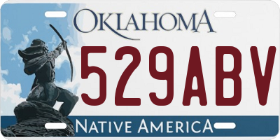 OK license plate 529ABV