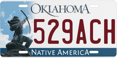 OK license plate 529ACH