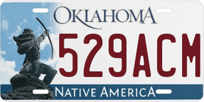 OK license plate 529ACM