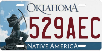 OK license plate 529AEC