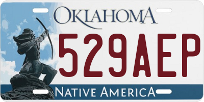 OK license plate 529AEP