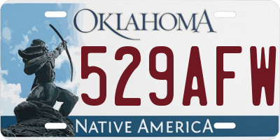 OK license plate 529AFW