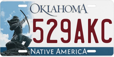 OK license plate 529AKC