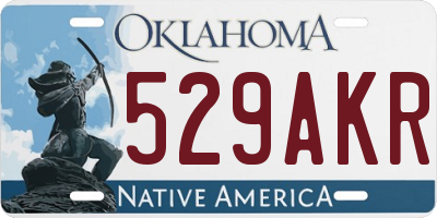 OK license plate 529AKR