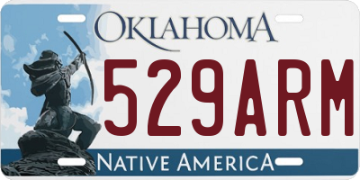 OK license plate 529ARM