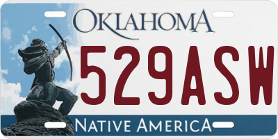 OK license plate 529ASW