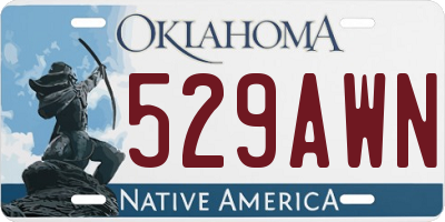 OK license plate 529AWN