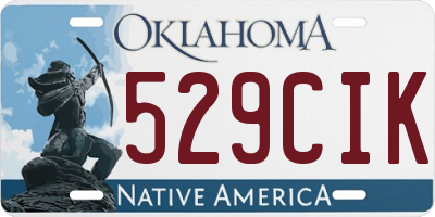 OK license plate 529CIK