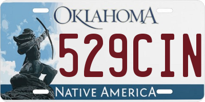 OK license plate 529CIN