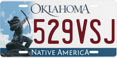 OK license plate 529VSJ