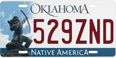 OK license plate 529ZND