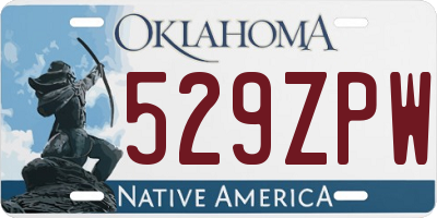 OK license plate 529ZPW