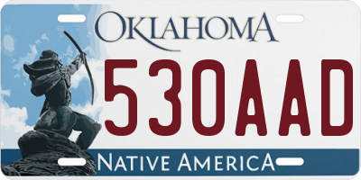 OK license plate 530AAD