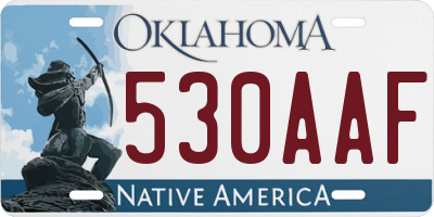 OK license plate 530AAF