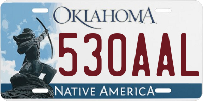 OK license plate 530AAL