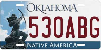OK license plate 530ABG