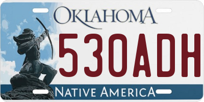 OK license plate 530ADH