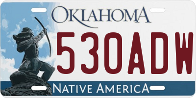 OK license plate 530ADW