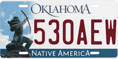 OK license plate 530AEW