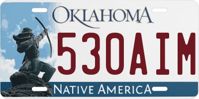 OK license plate 530AIM