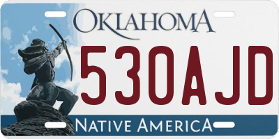 OK license plate 530AJD