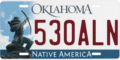 OK license plate 530ALN