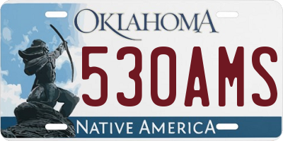OK license plate 530AMS