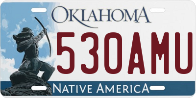 OK license plate 530AMU