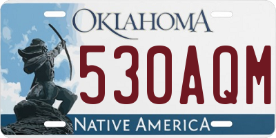 OK license plate 530AQM