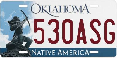 OK license plate 530ASG