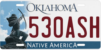 OK license plate 530ASH