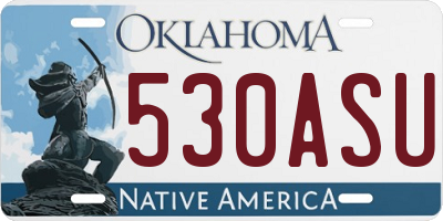 OK license plate 530ASU
