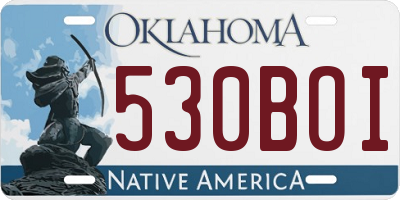 OK license plate 530BOI