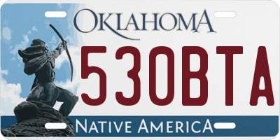 OK license plate 530BTA