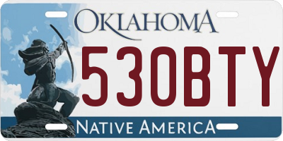 OK license plate 530BTY