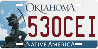 OK license plate 530CEI
