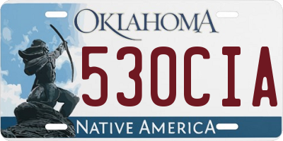OK license plate 530CIA