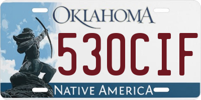 OK license plate 530CIF